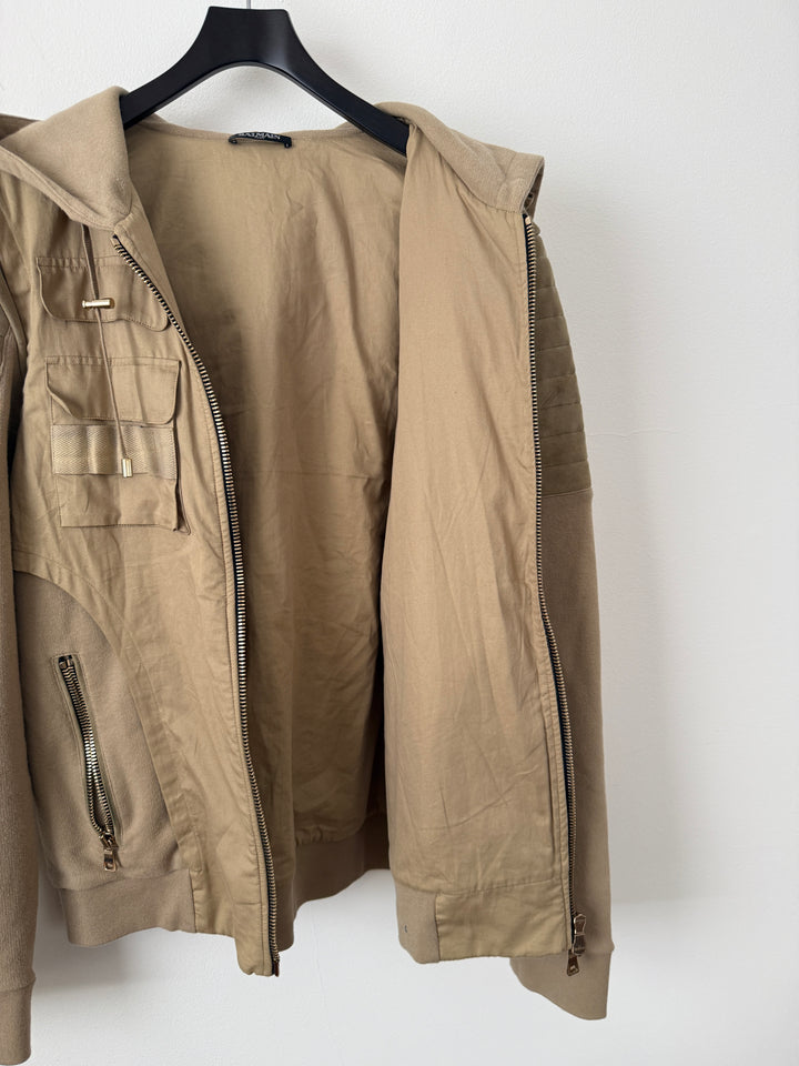 Balmain Utility Zip Up Hoodie Jacket