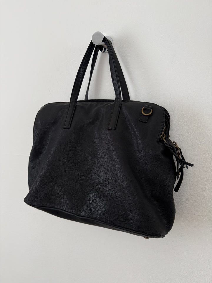 Leather Top Handle Shoulder Side Bag