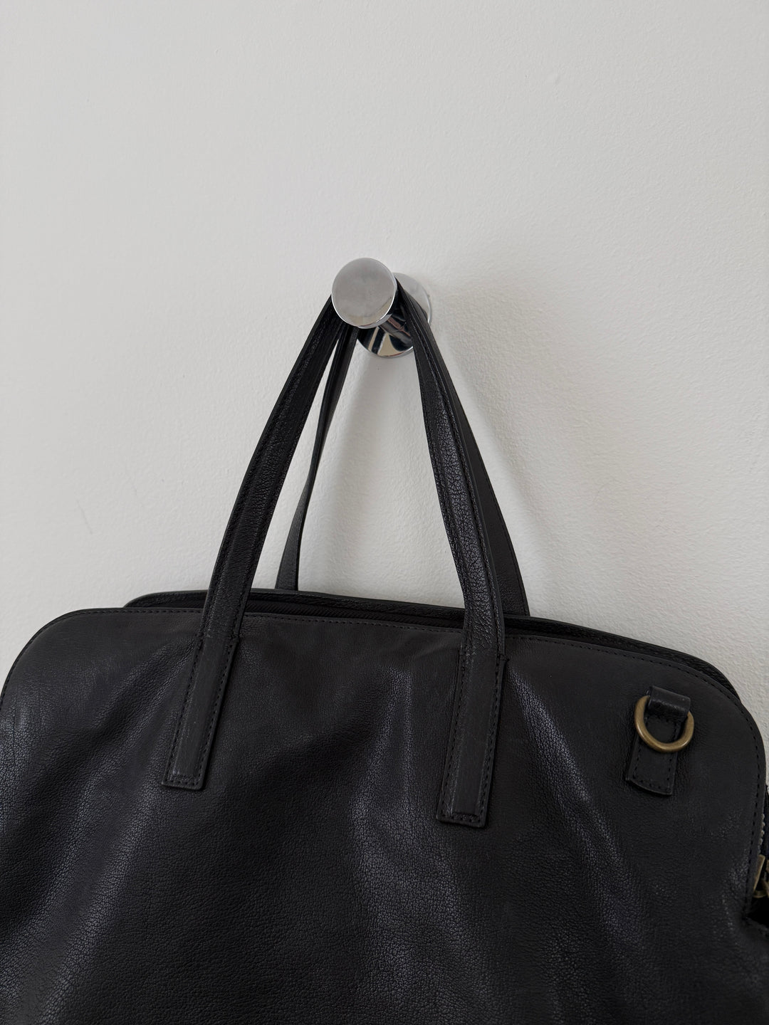Leather Top Handle Shoulder Side Bag