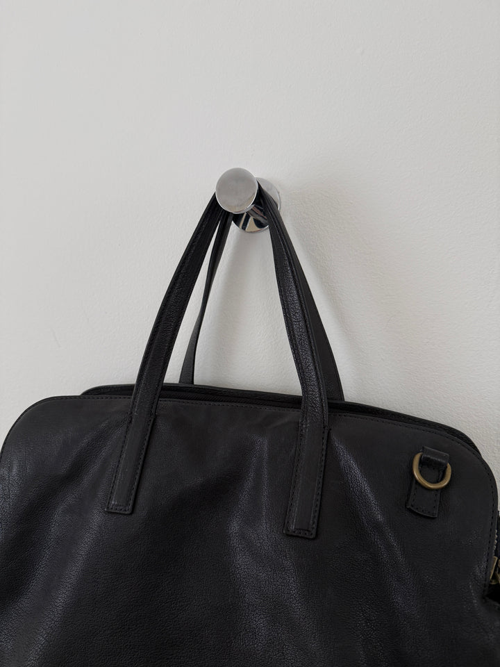 Leather Top Handle Shoulder Side Bag