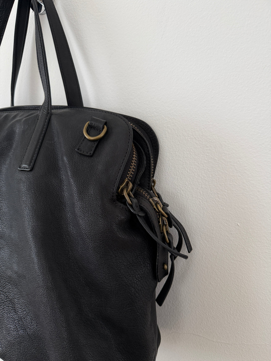 Leather Top Handle Shoulder Side Bag
