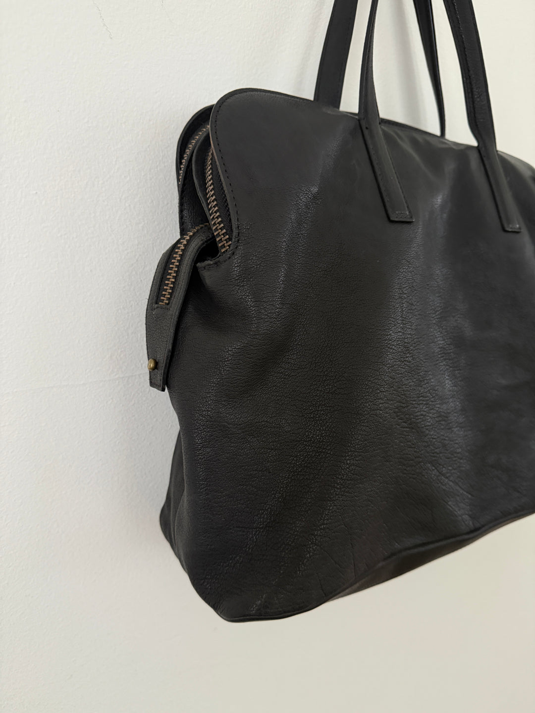 Leather Top Handle Shoulder Side Bag