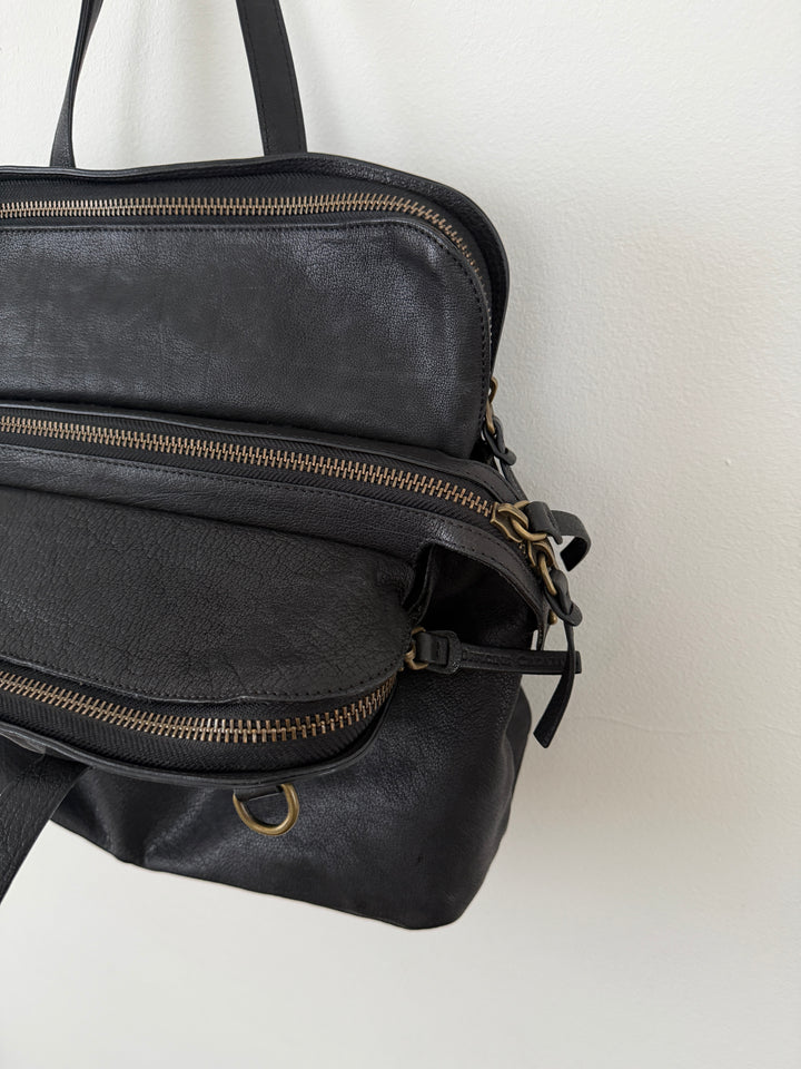 Leather Top Handle Shoulder Side Bag
