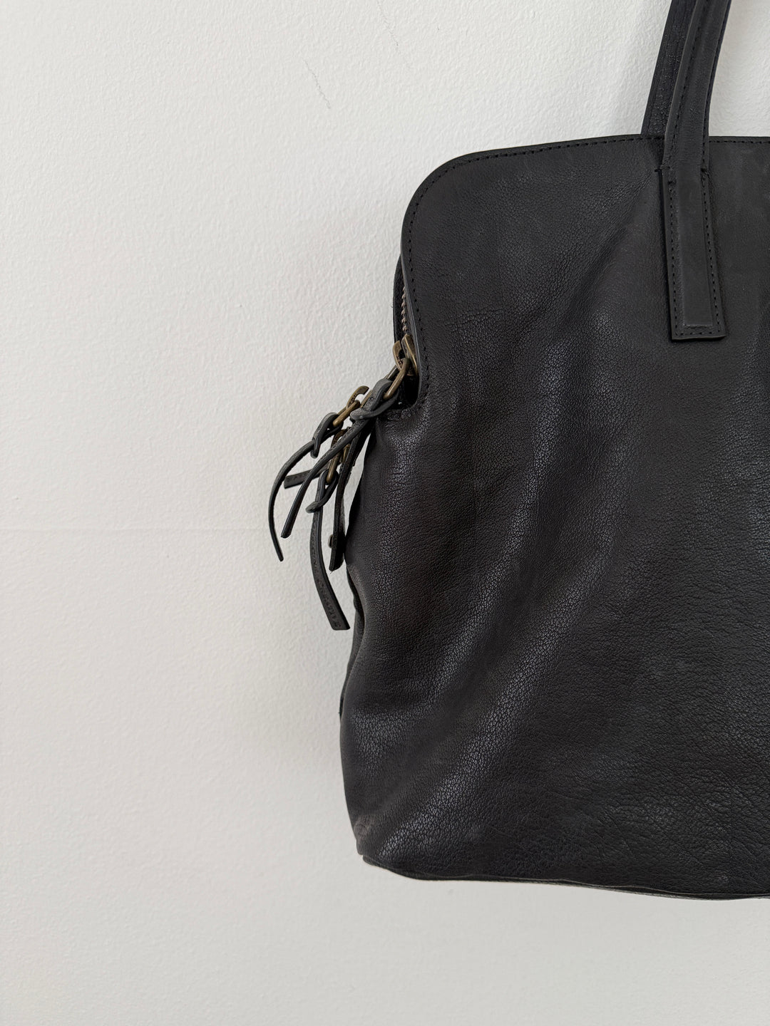 Leather Top Handle Shoulder Side Bag
