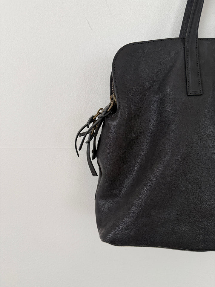 Leather Top Handle Shoulder Side Bag