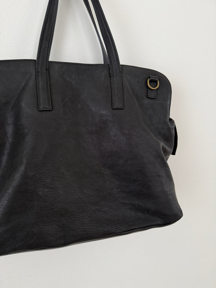 Leather Top Handle Shoulder Side Bag