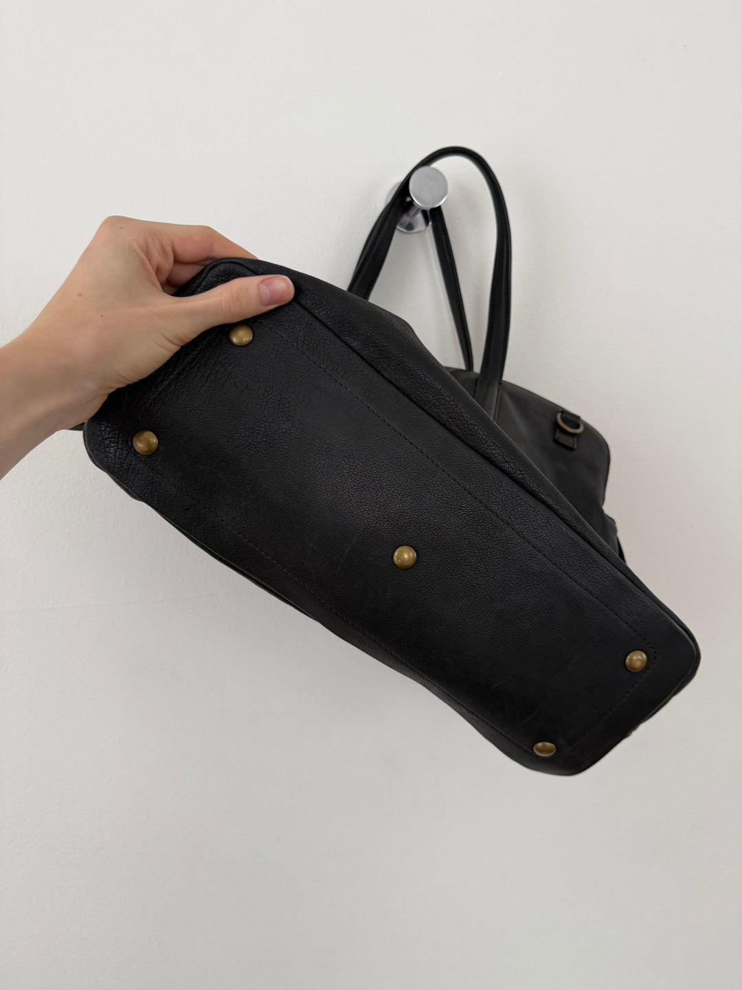 Leather Top Handle Shoulder Side Bag