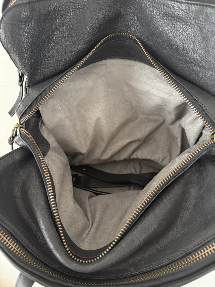 Leather Top Handle Shoulder Side Bag