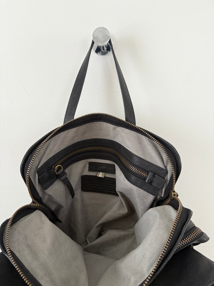 Leather Top Handle Shoulder Side Bag