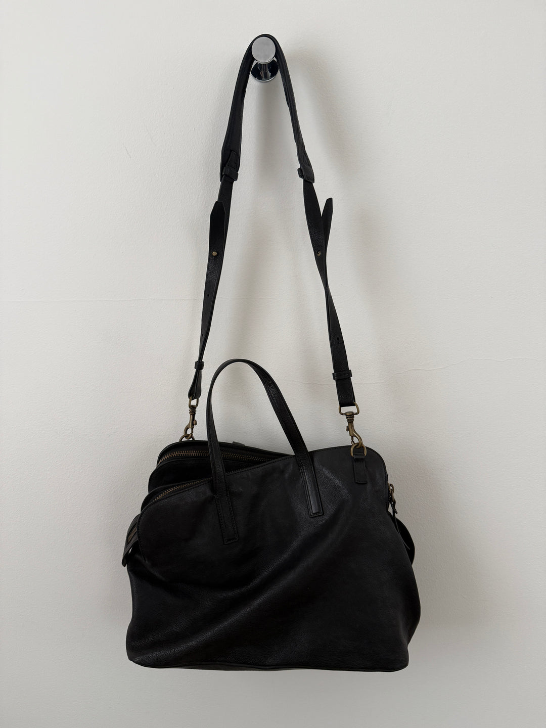 Leather Top Handle Shoulder Side Bag