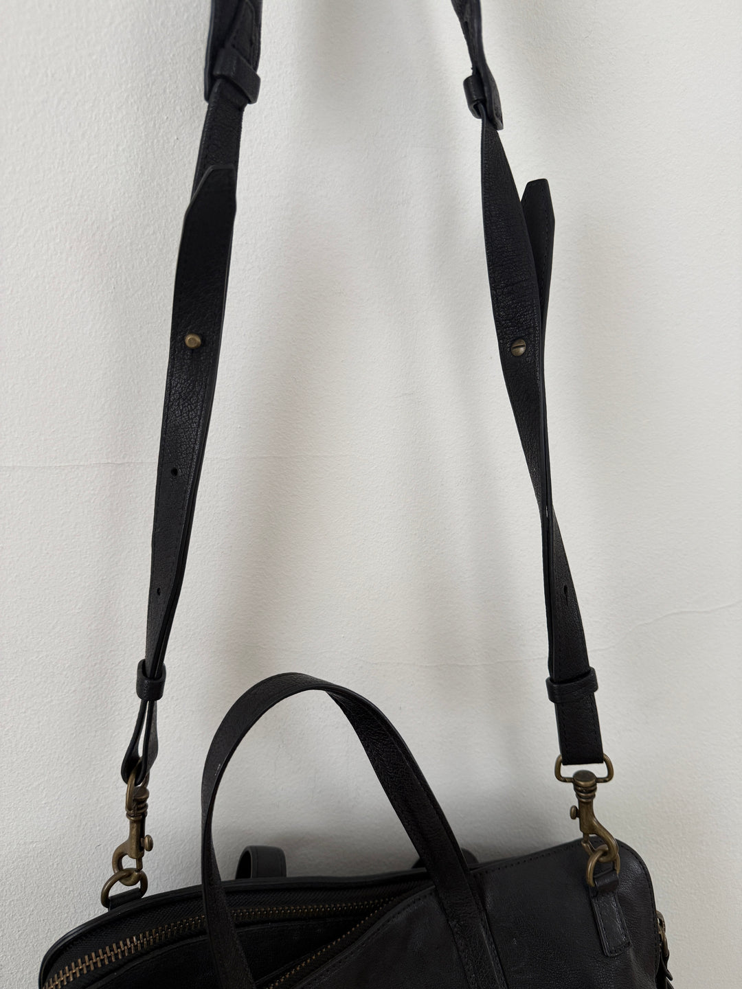 Leather Top Handle Shoulder Side Bag