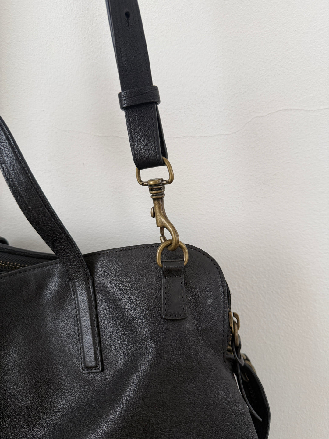 Leather Top Handle Shoulder Side Bag