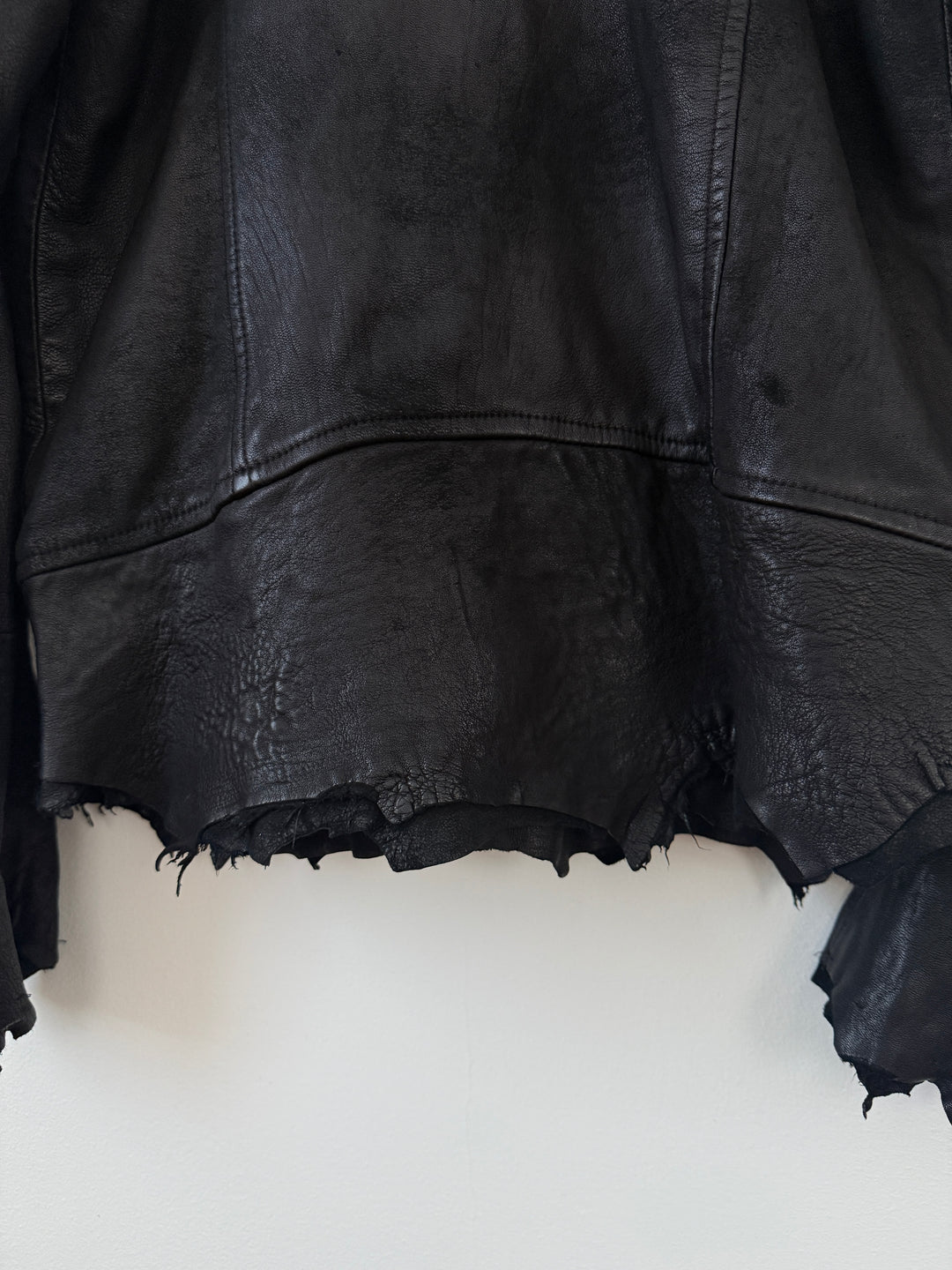 Cross Zip Sheepskin Leather Jacket