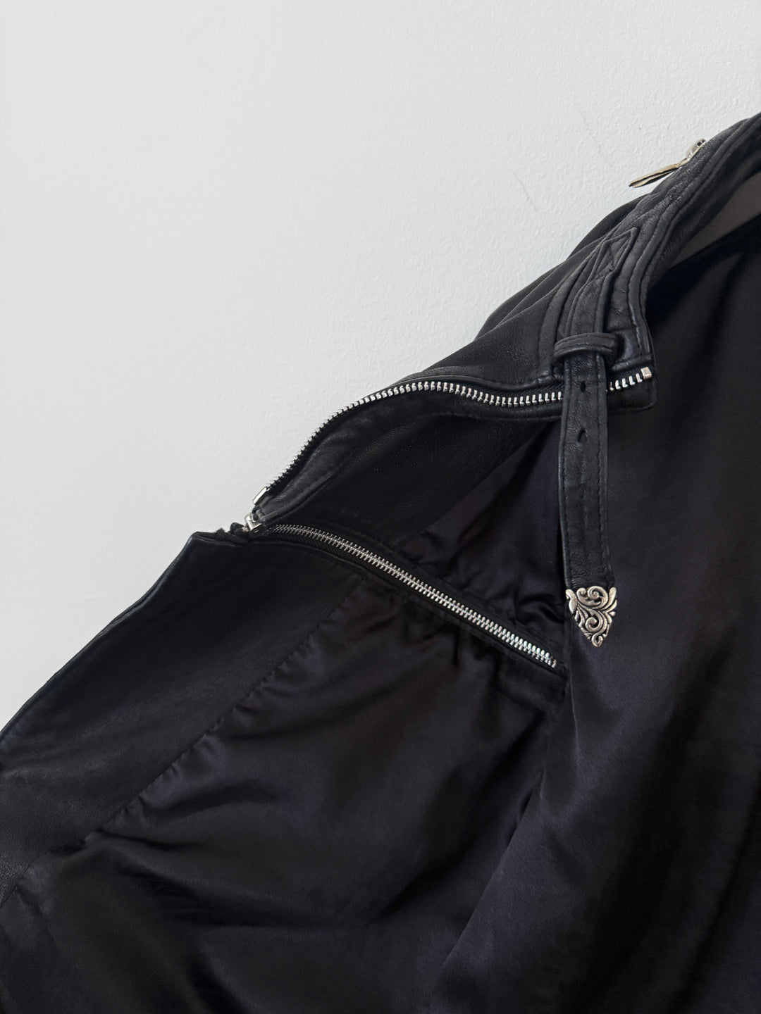 Cross Zip Sheepskin Leather Jacket