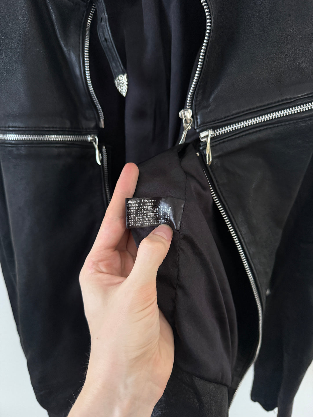 Cross Zip Sheepskin Leather Jacket