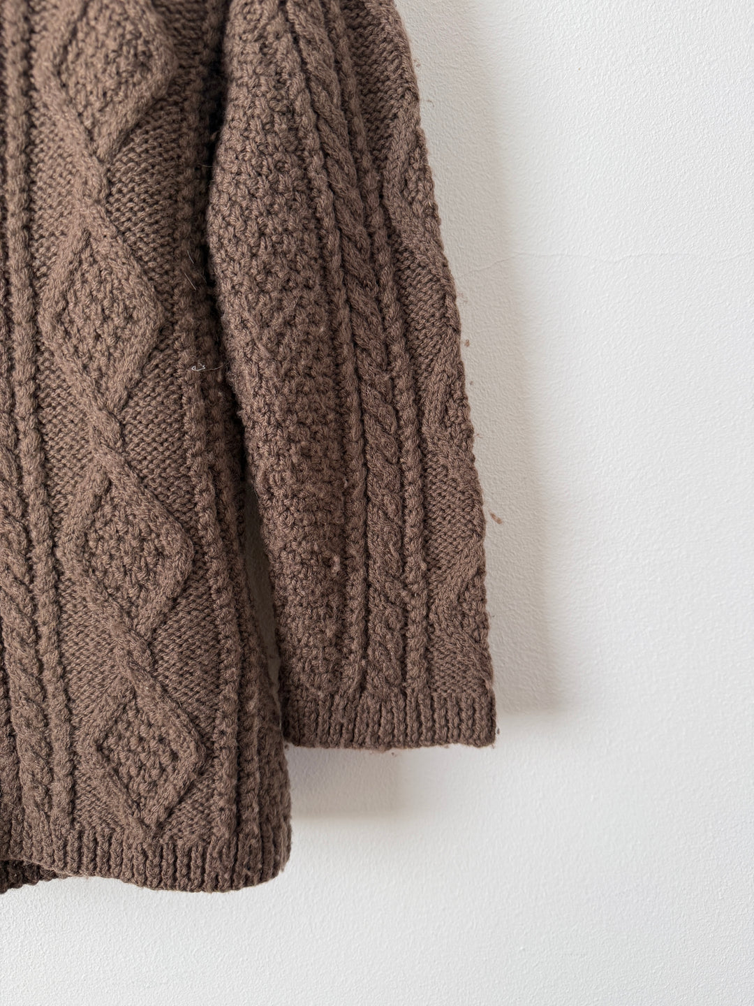 Class 2000s Fox Fur Collar Knit Cardigan Sweater