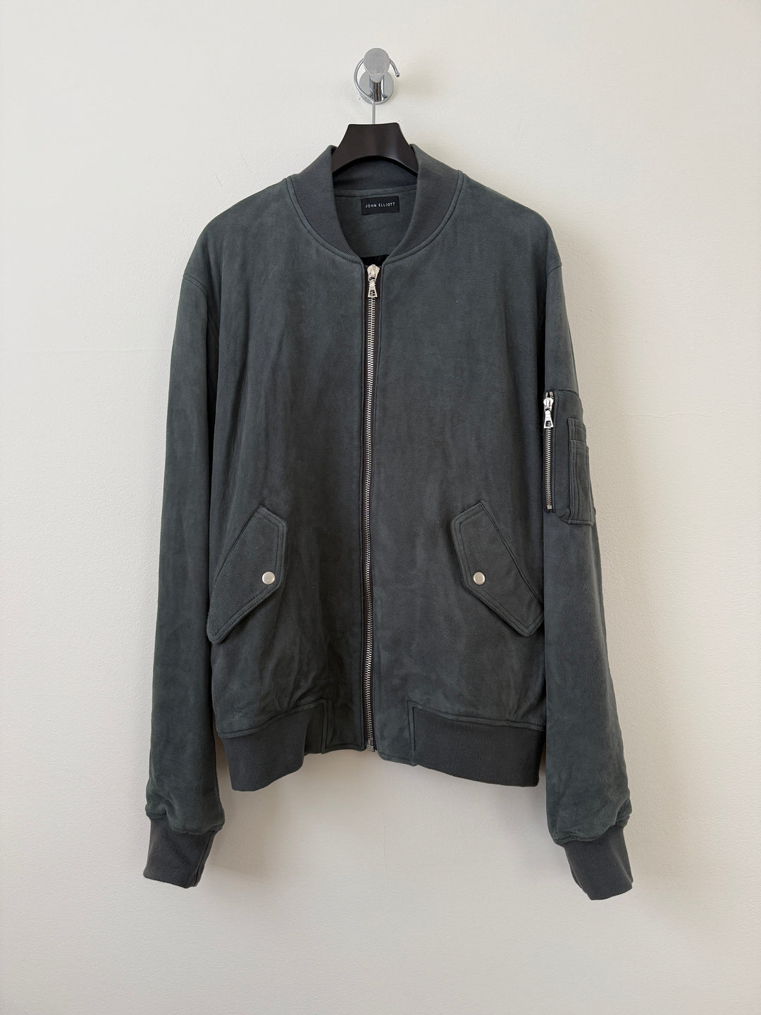 Charcoal Suede Bogota Bomber Jacket