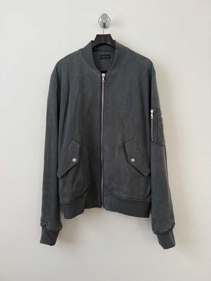 Charcoal Suede Bogota Bomber Jacket