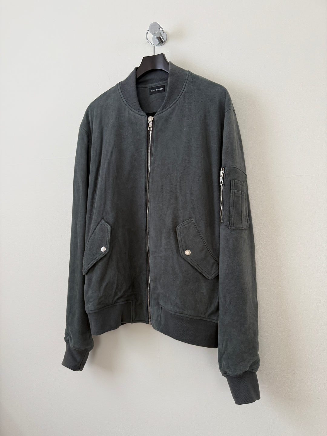 Charcoal Suede Bogota Bomber Jacket