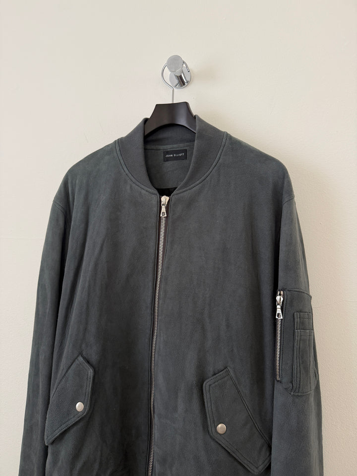 Charcoal Suede Bogota Bomber Jacket