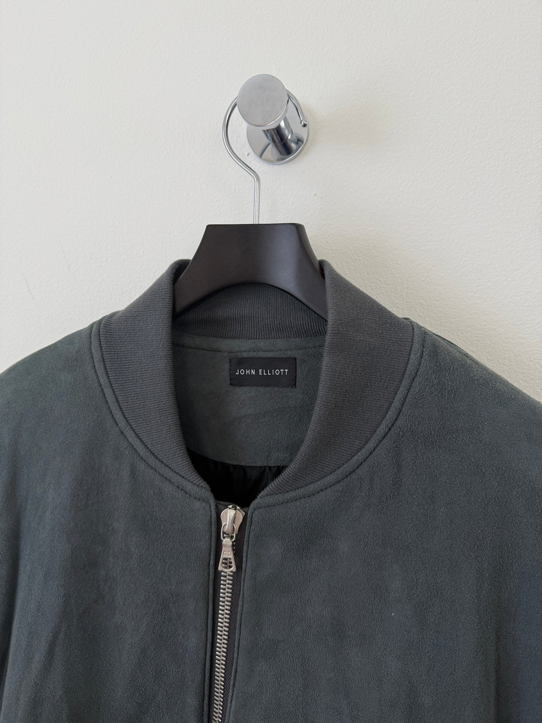 Charcoal Suede Bogota Bomber Jacket