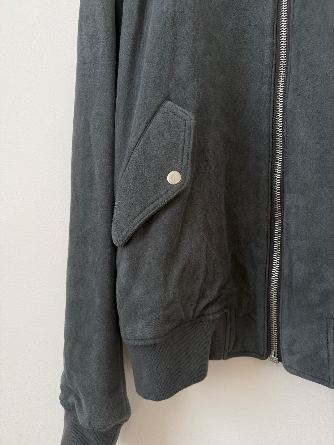 Charcoal Suede Bogota Bomber Jacket