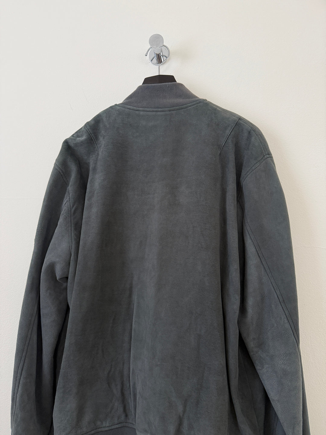 Charcoal Suede Bogota Bomber Jacket