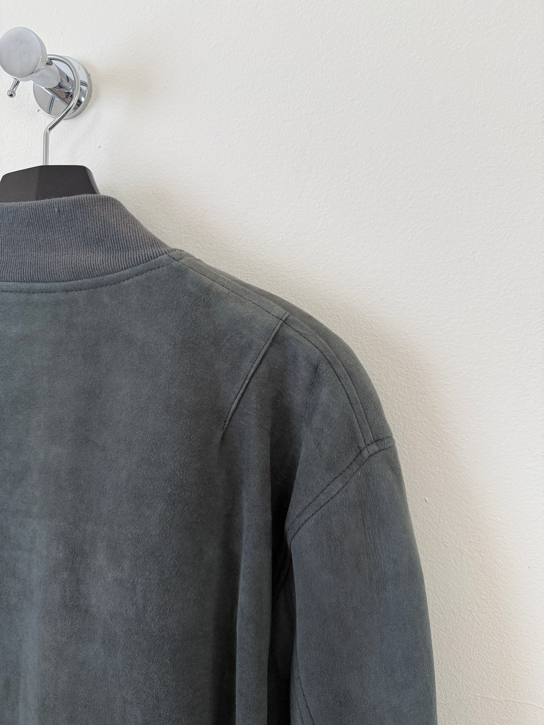 Charcoal Suede Bogota Bomber Jacket