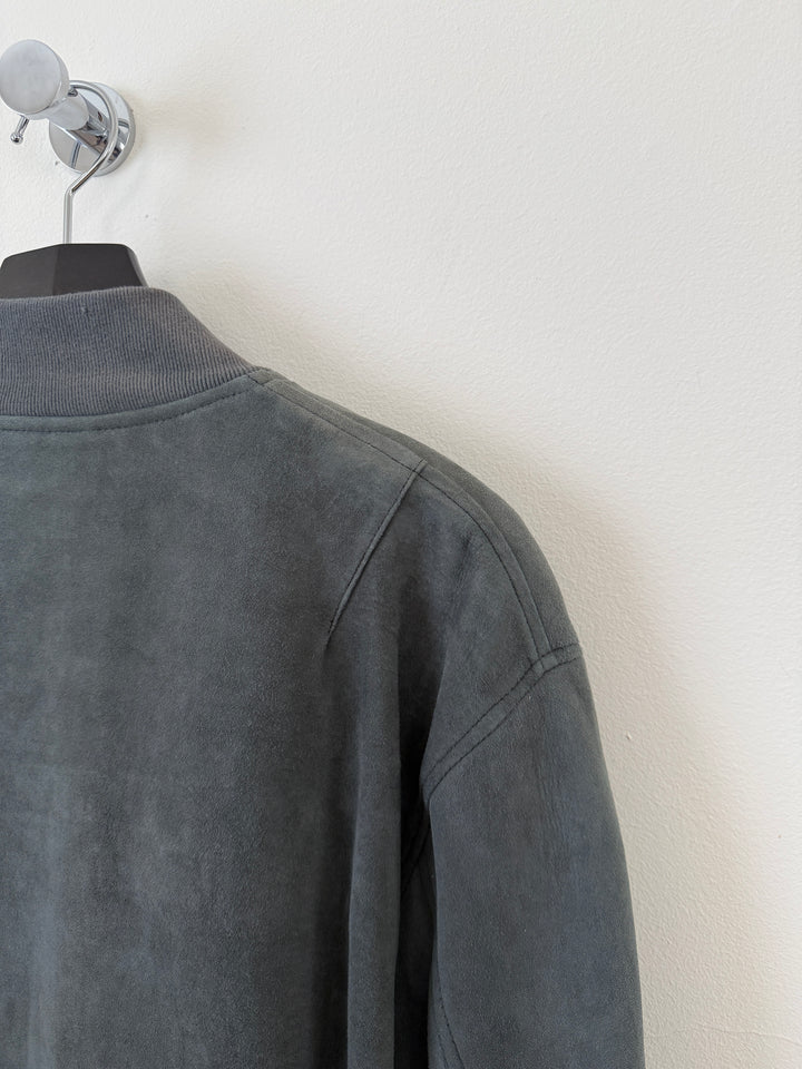 Charcoal Suede Bogota Bomber Jacket