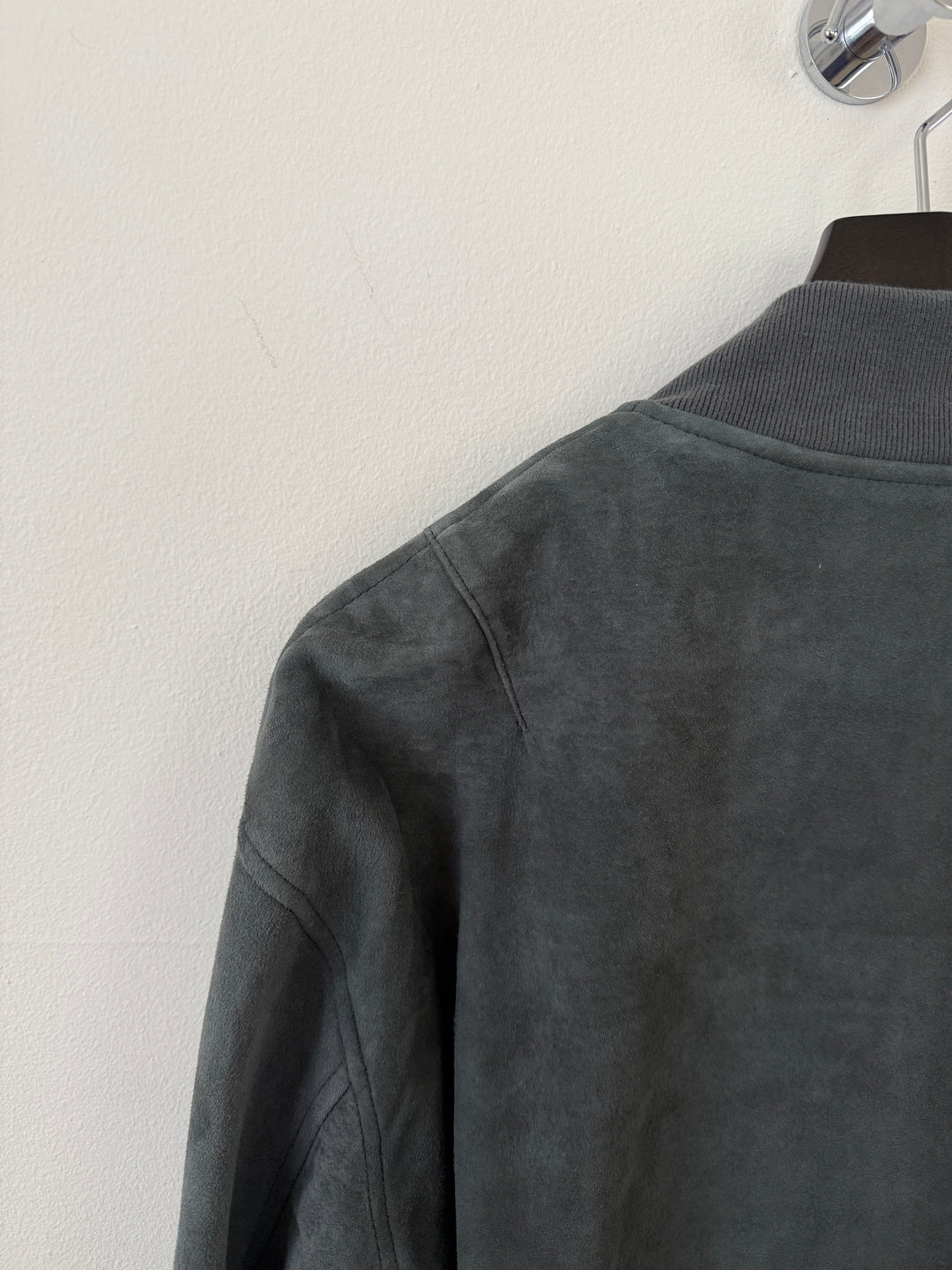 Charcoal Suede Bogota Bomber Jacket