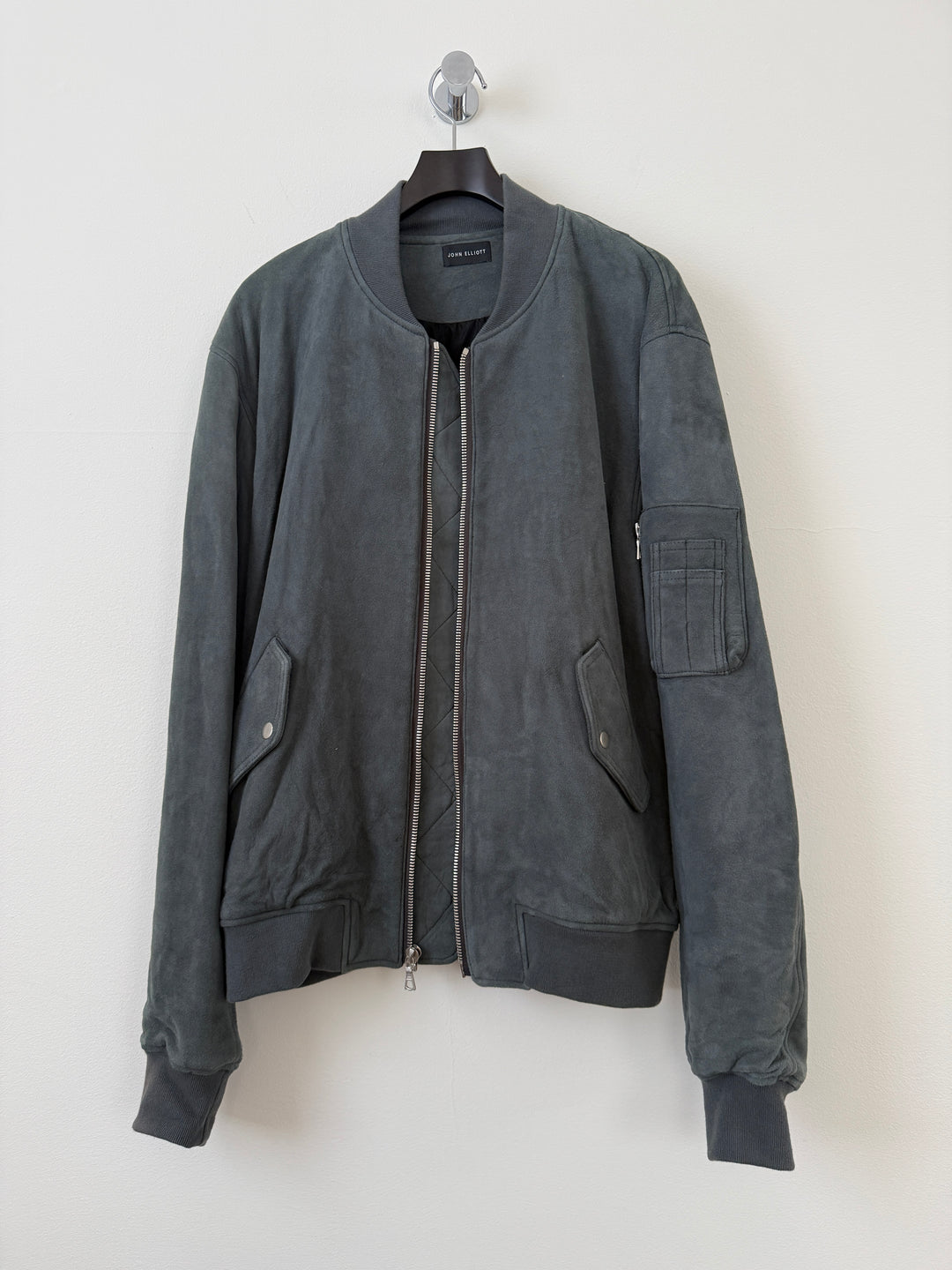 Charcoal Suede Bogota Bomber Jacket