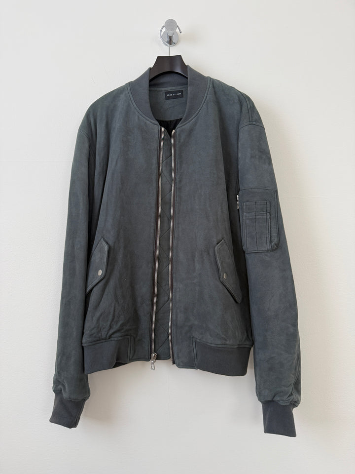 Charcoal Suede Bogota Bomber Jacket