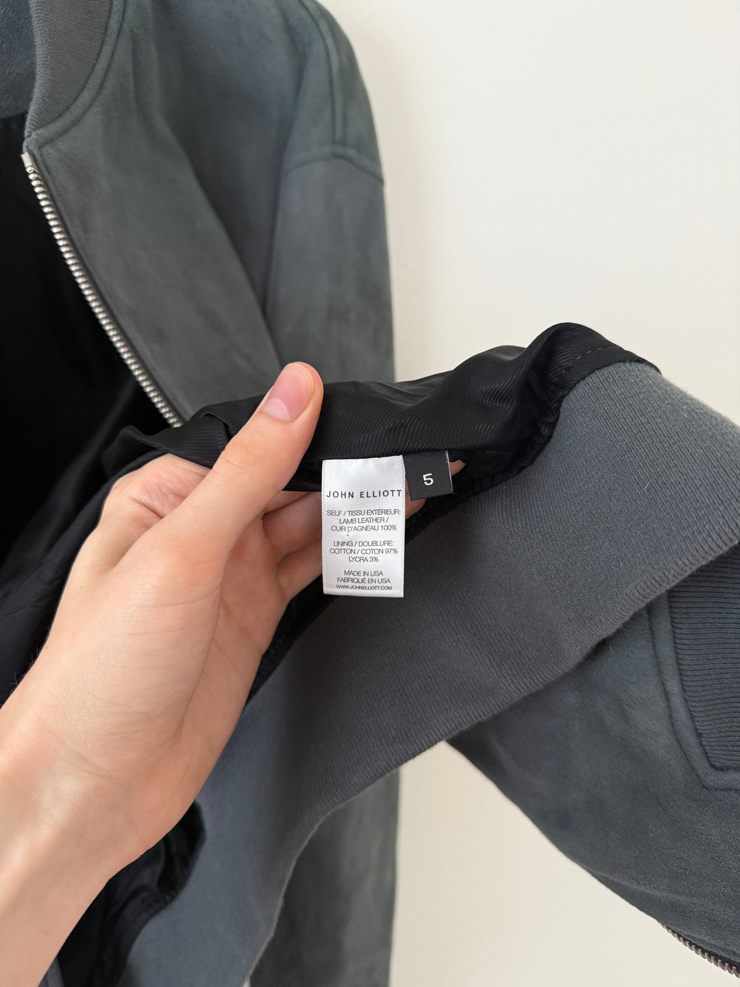 Charcoal Suede Bogota Bomber Jacket