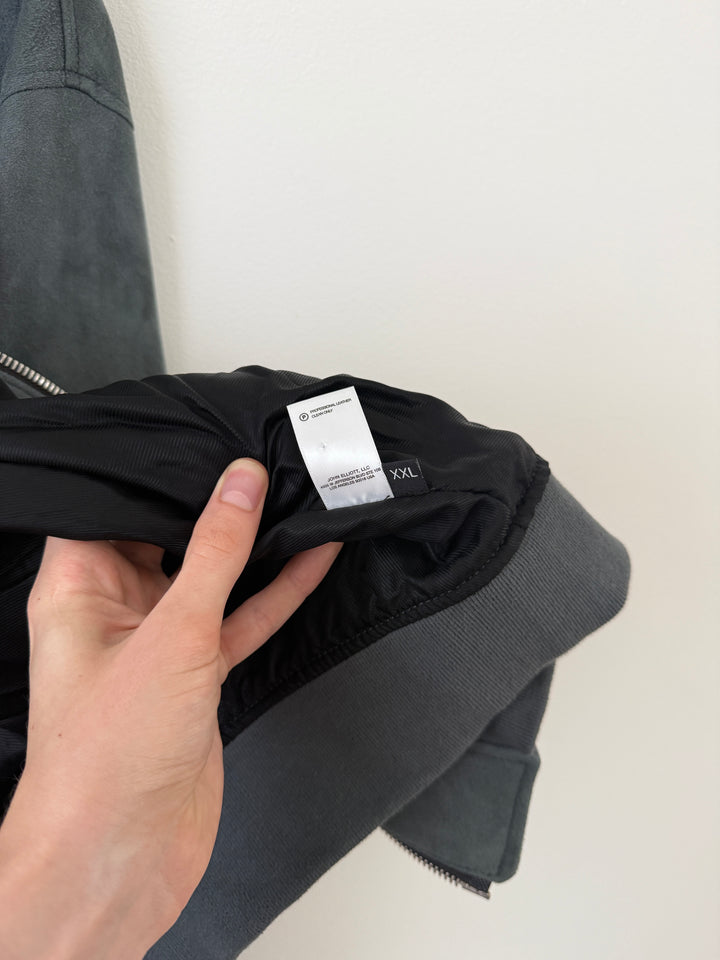Charcoal Suede Bogota Bomber Jacket