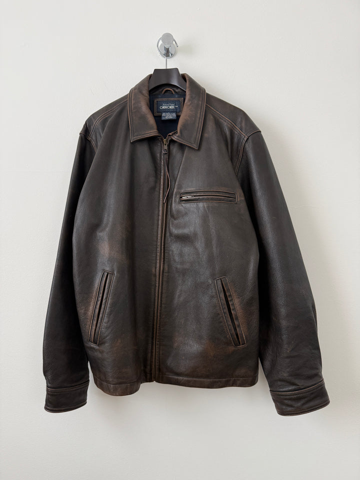 Cherokee Brown Vintage Leather Jacket