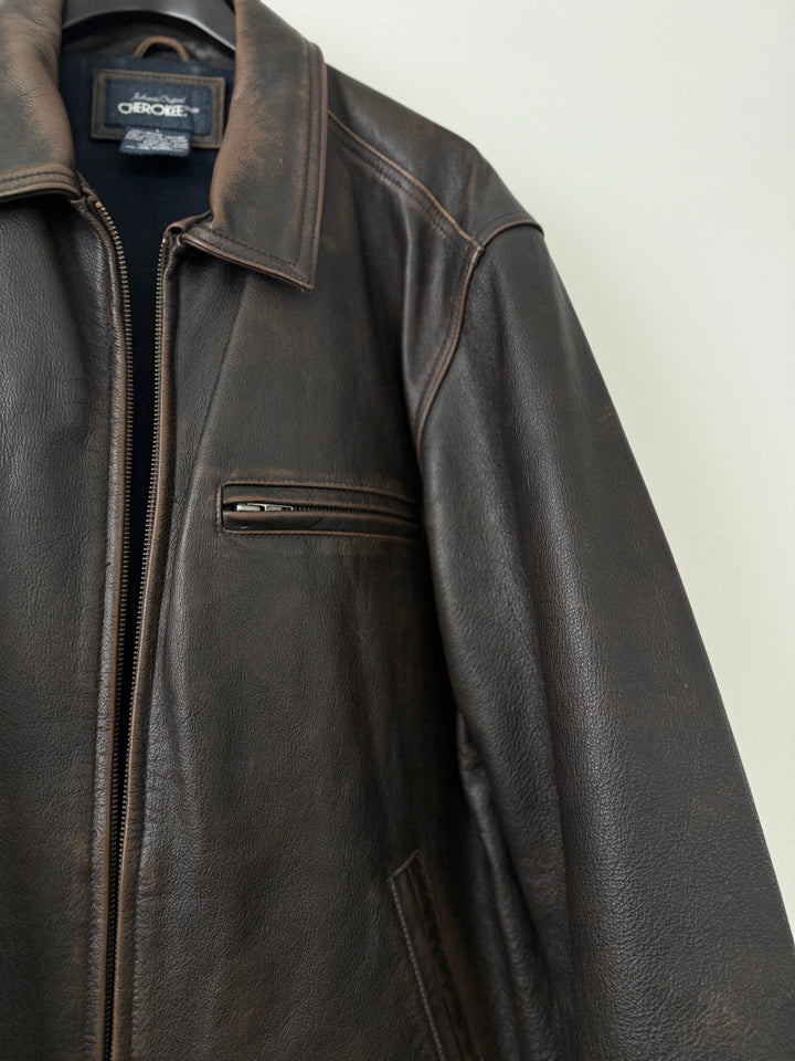 Cherokee Brown Vintage Leather Jacket