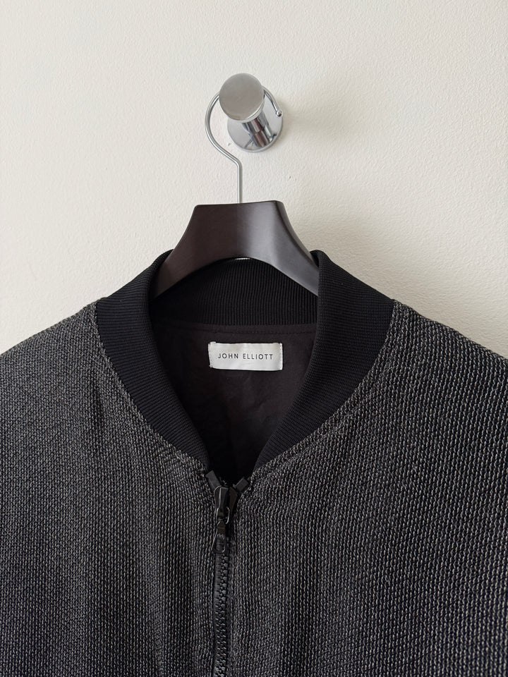 Grey Textured Bomber Jacket
