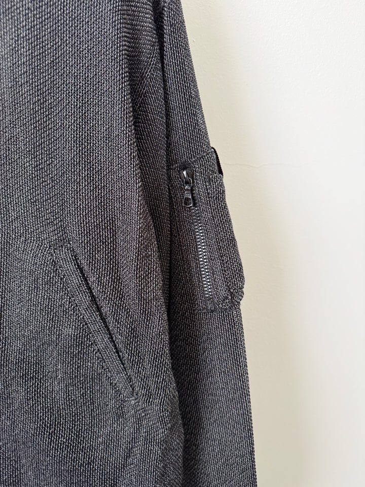 Grey Textured Bomber Jacket