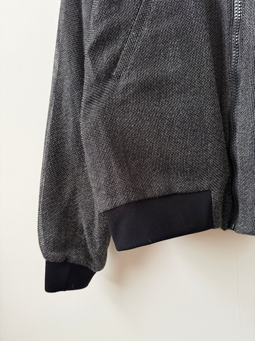 Grey Textured Bomber Jacket