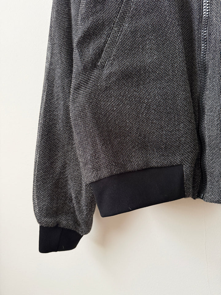 Grey Textured Bomber Jacket
