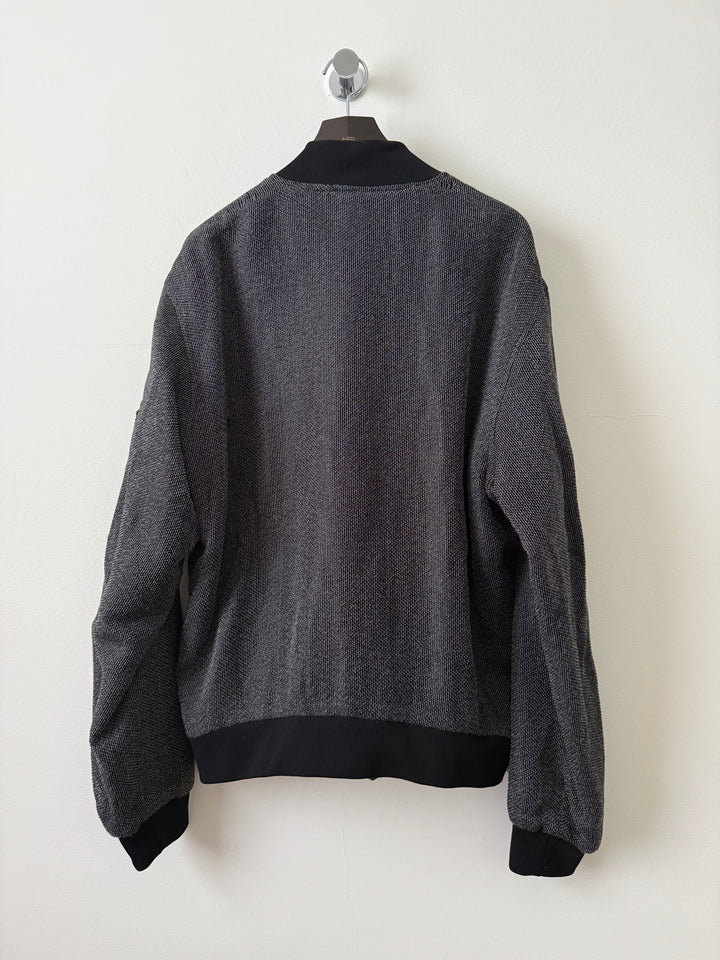 Grey Textured Bomber Jacket