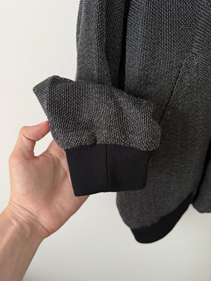 Grey Textured Bomber Jacket