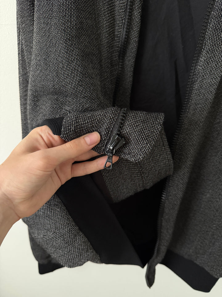 Grey Textured Bomber Jacket