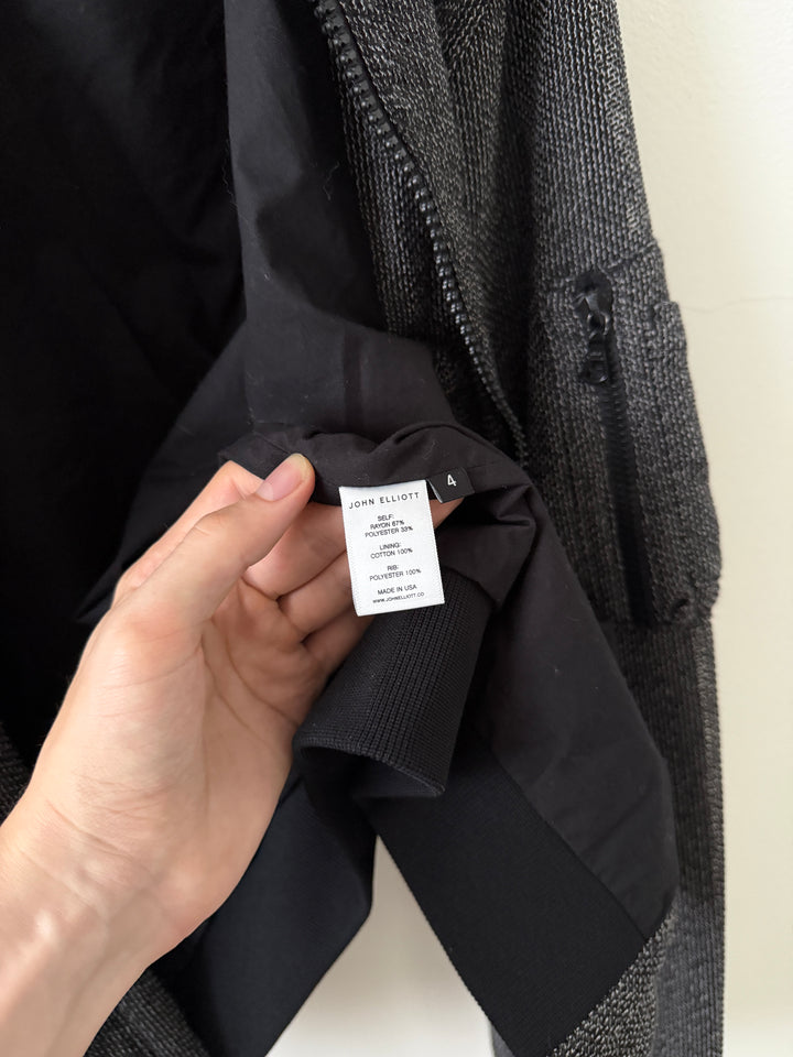 Grey Textured Bomber Jacket