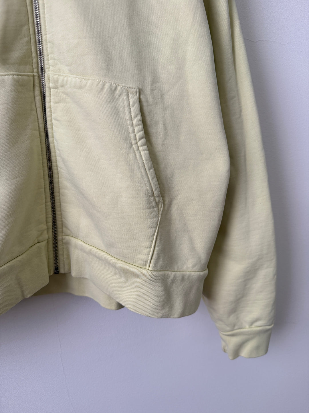 Pale Yellow Zip Up Hoodie