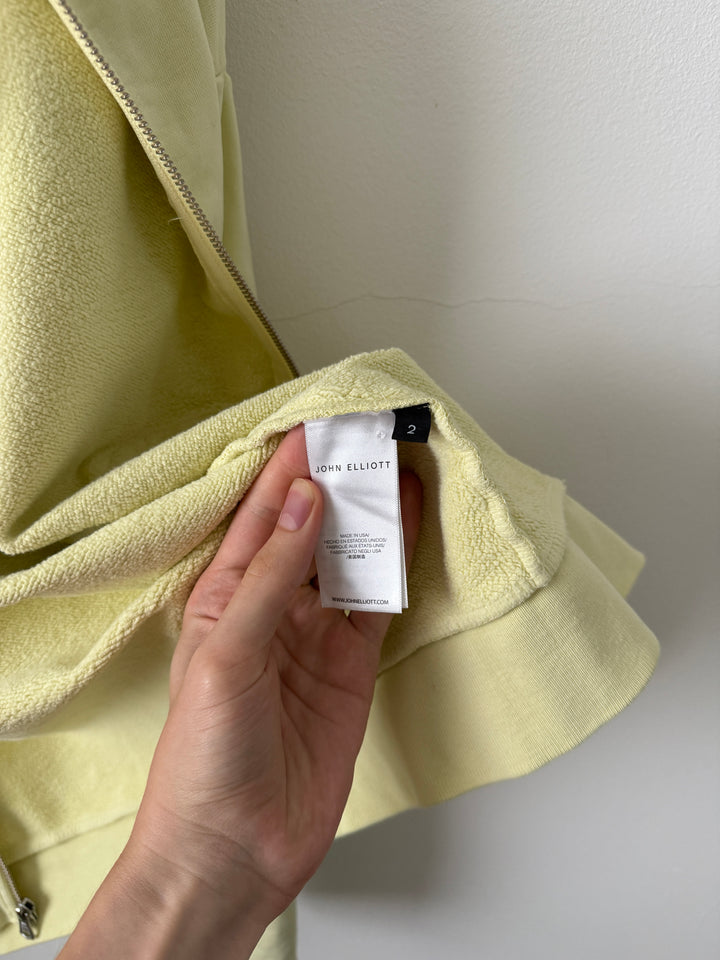Pale Yellow Zip Up Hoodie