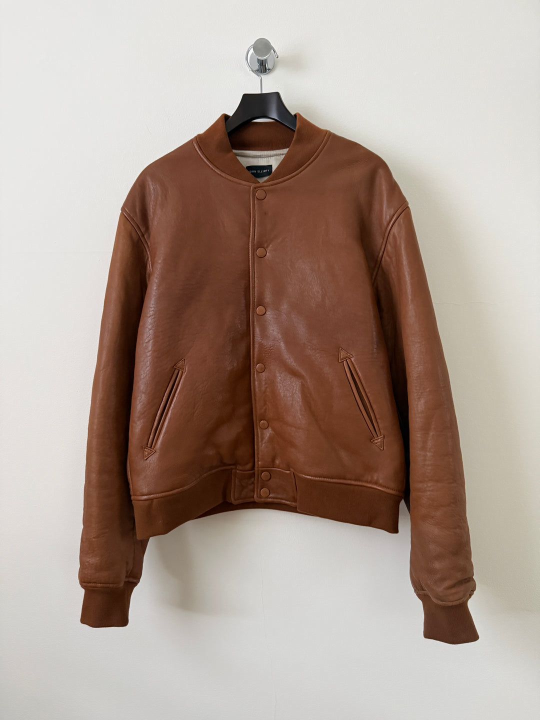 Brown Leather Stadium Jacket