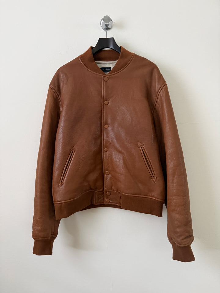Brown Leather Stadium Jacket