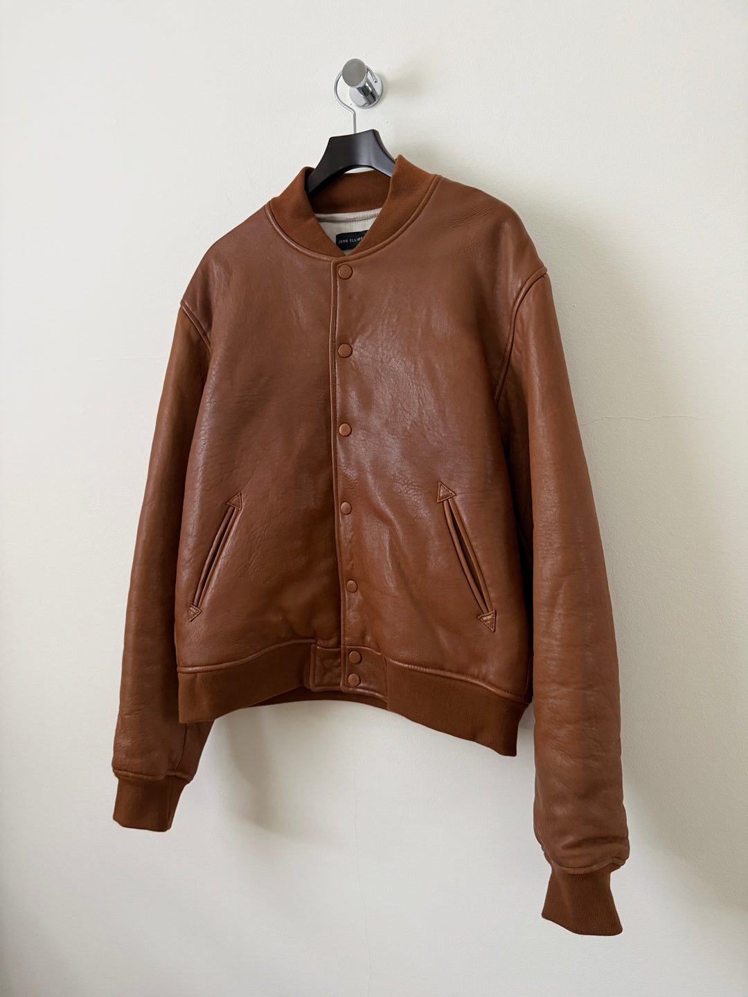 Brown Leather Stadium Jacket