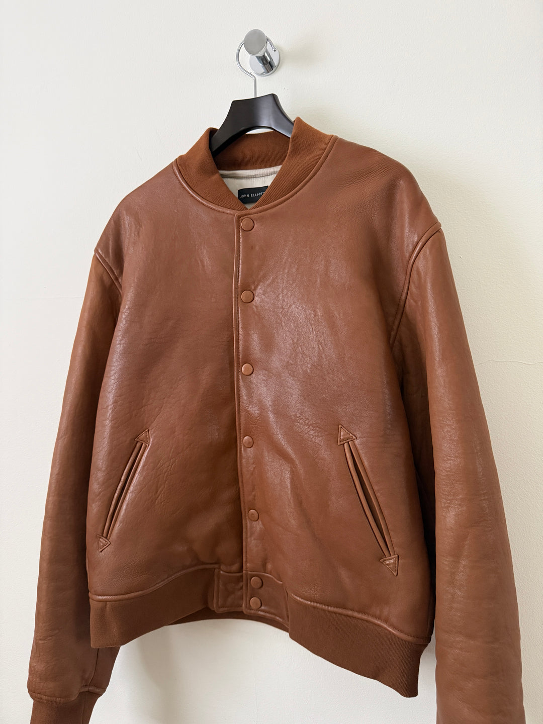 Brown Leather Stadium Jacket